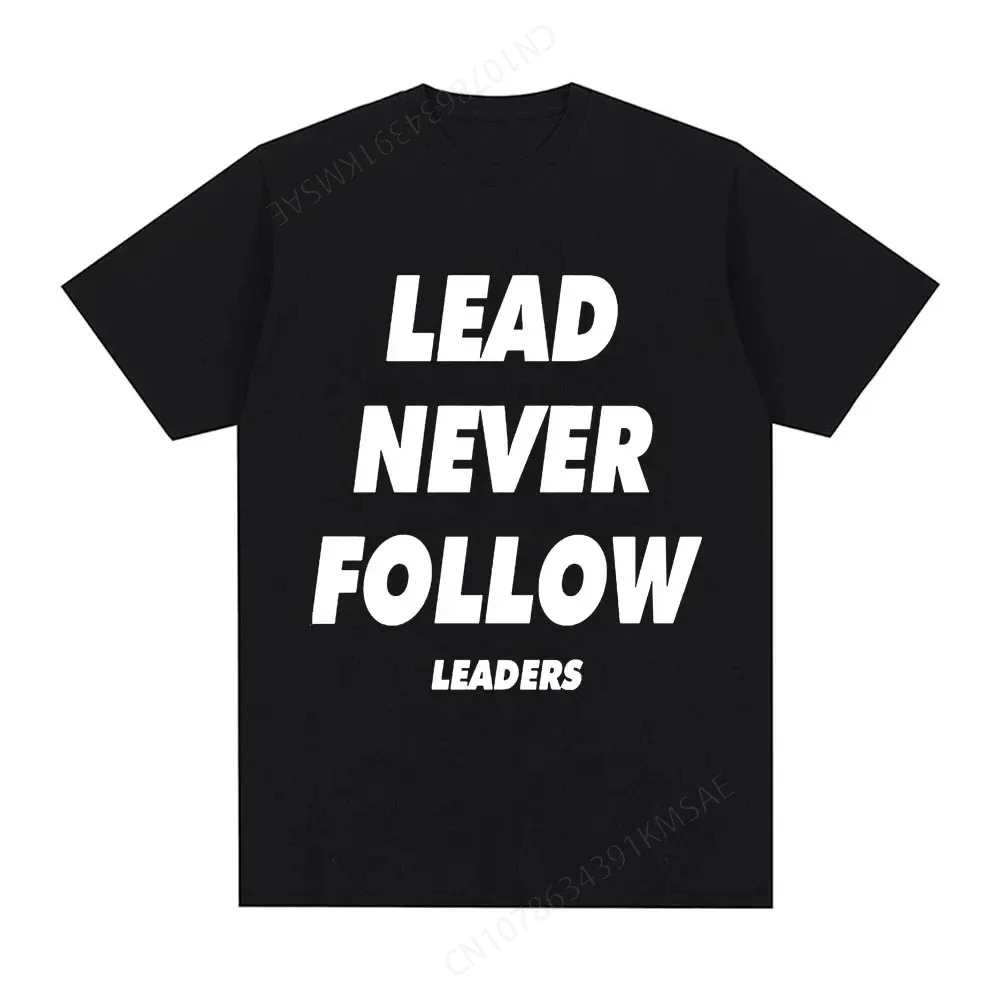 Chief Keef Lead Never Follow Leaders T Shirt Men Fashion Vintage T-shirts  Cotton Oversized Short Sleeve T Shirts Streetwear