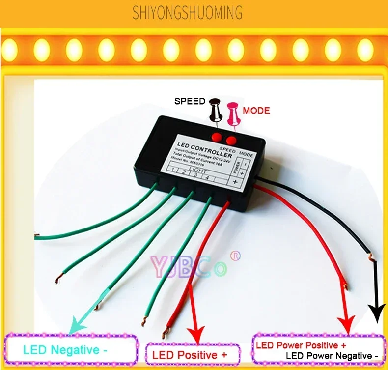 4CH/9CH Single Color LED Strip Controller DC 12V 24V Jump Water Burst Flash Horse Sign Luminous Word Widely Used in Billboards