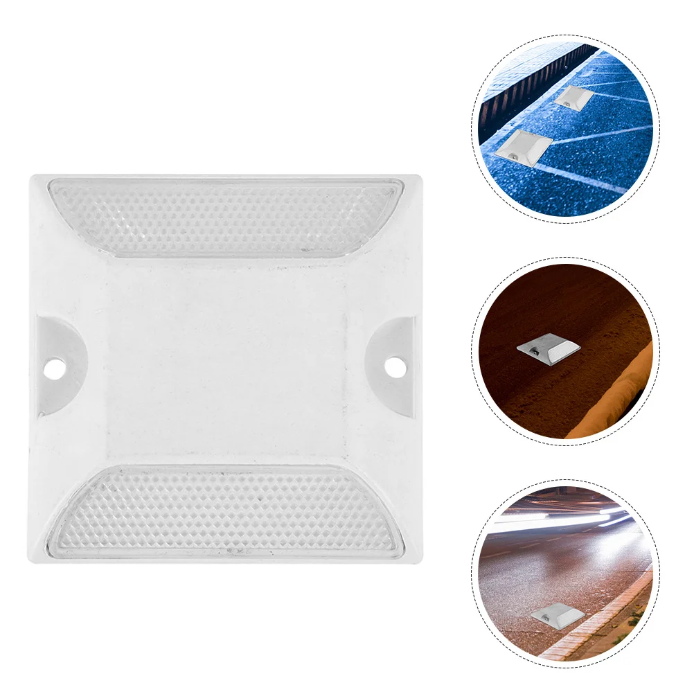 4 قطعة ترصيع الطريق العاكسة علامات درب دائم الأبيض المزدوج الجانب عاكسات للطرق السريعة الرصيف حارة السلامة