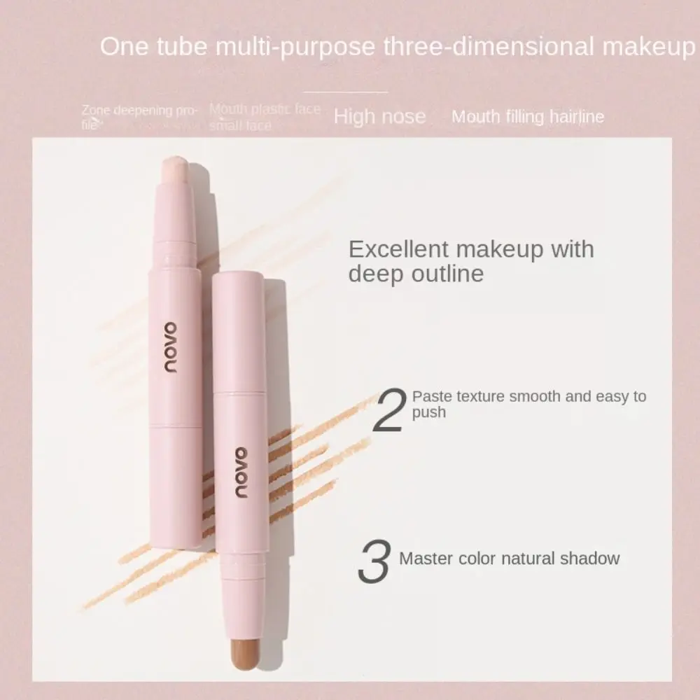 Dual Use Face Contour Stick Waterdichte Donkere Kringen Concealer Highlight Concealer Pen Kleur Corrector Fleuren Gezicht Bronzer