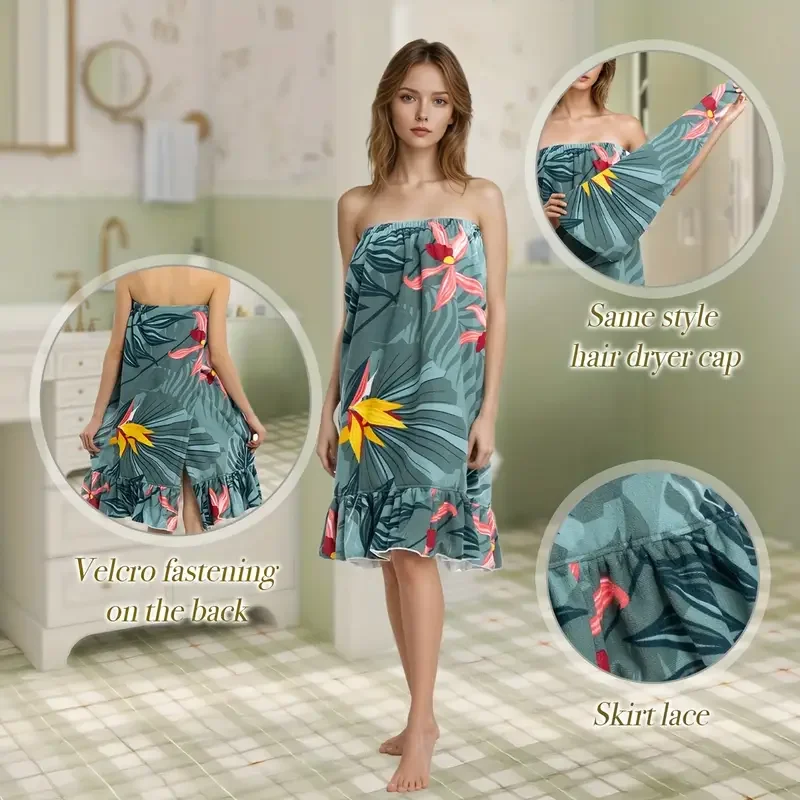Women'S Tropical Floral Microf - Spa Y Wellness 评论和价格