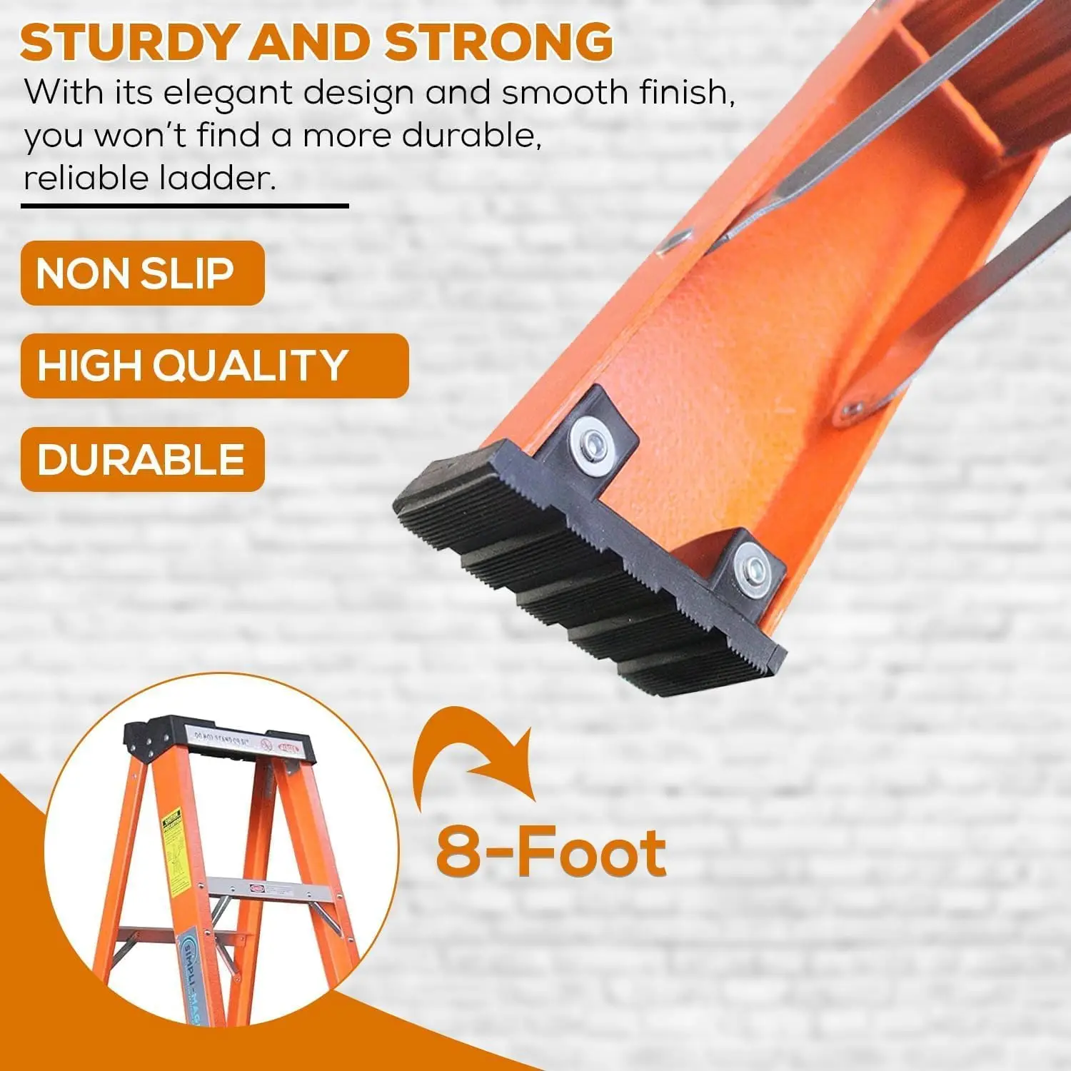 Glasvezel trapladder, capaciteit van 250 pond