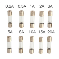 Glass Tube Fuses 100PCS/Box Kit 0.2A-20A 5x20mm Fuse Kits DIY Quick Blow