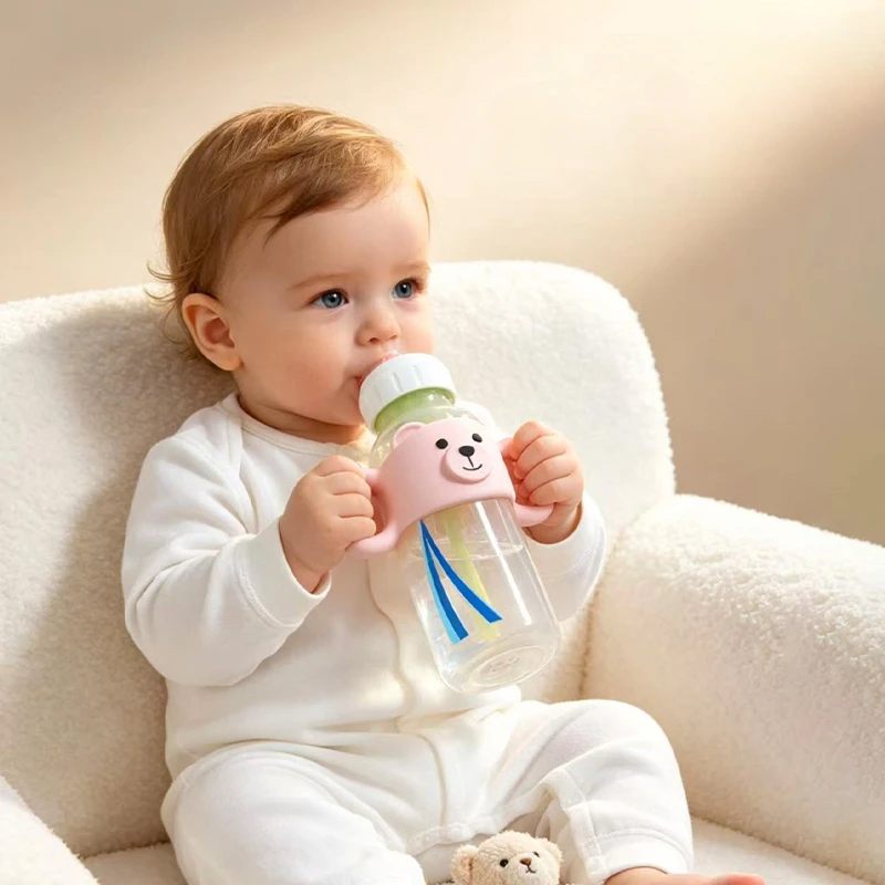 Silikon-Babyflaschengriffe, schmaler Flaschenhalter für Strohhalmflaschen, hilft dem Baby, die Flaschen zu halten, passend für Standard-Flaschenzubehör. – Detail 6