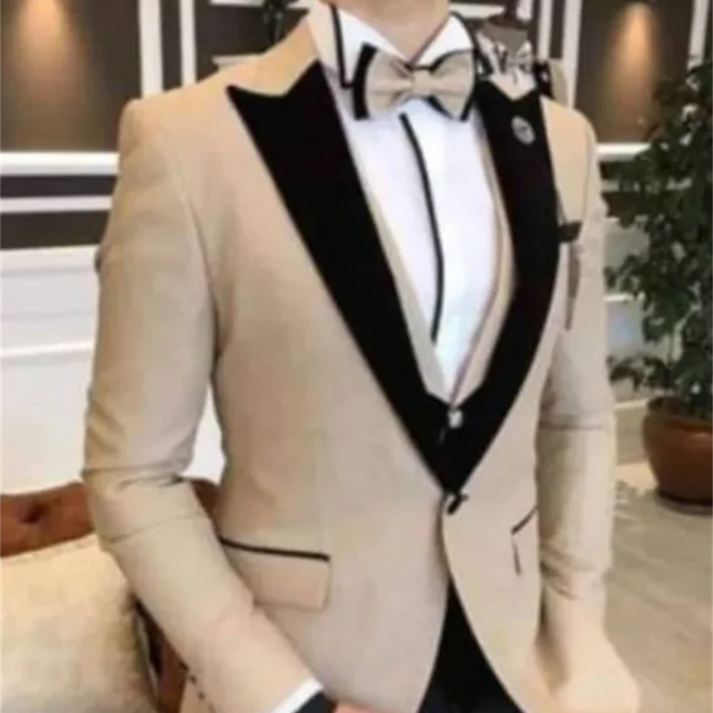 

Pink Men's Suit 3 Piece Suit Wedding Groom Tuxedo Formal Jacket Pants Vest XS-6XL Custom Outfit for Men