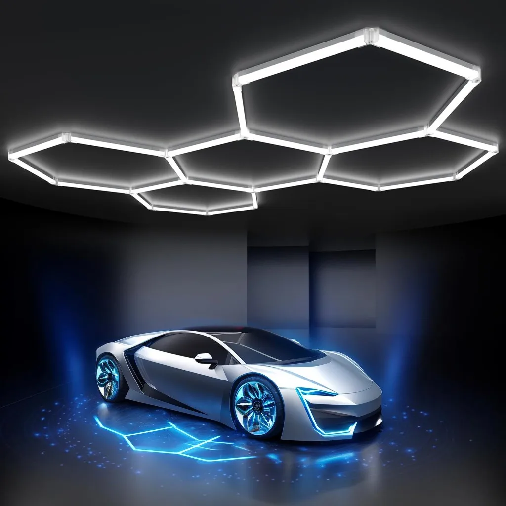 Hexagon Garage Light 25 Pack Car Tubes Premium Materials  High Brightness 192W, 23040LM Garage Gym