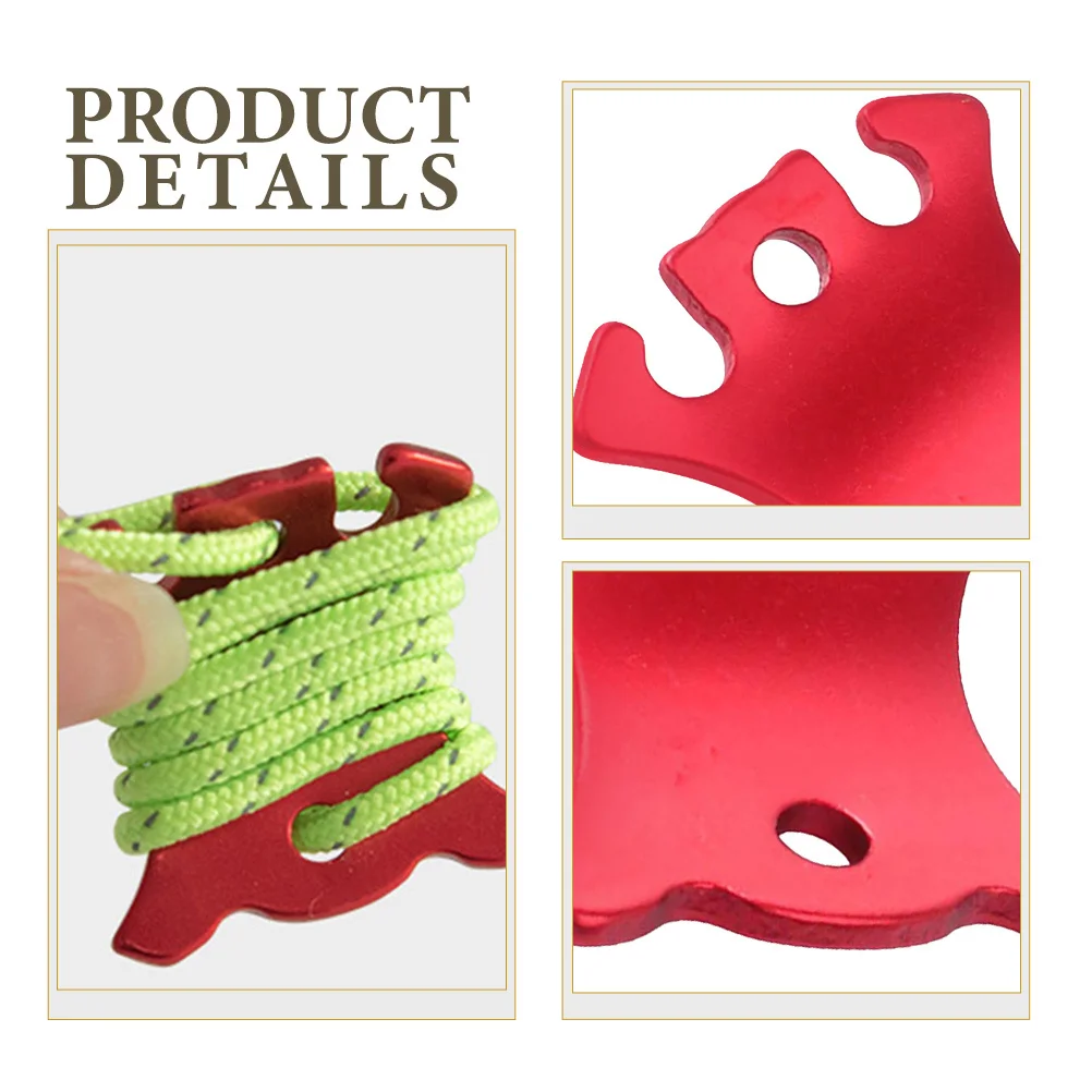 6 قطعة أبازيم حبل محمولة مادة سبائك الألومنيوم الموثوقة مقاومة للاهتراء أدوات ضبط خارجية أبازيم حبل محمولة