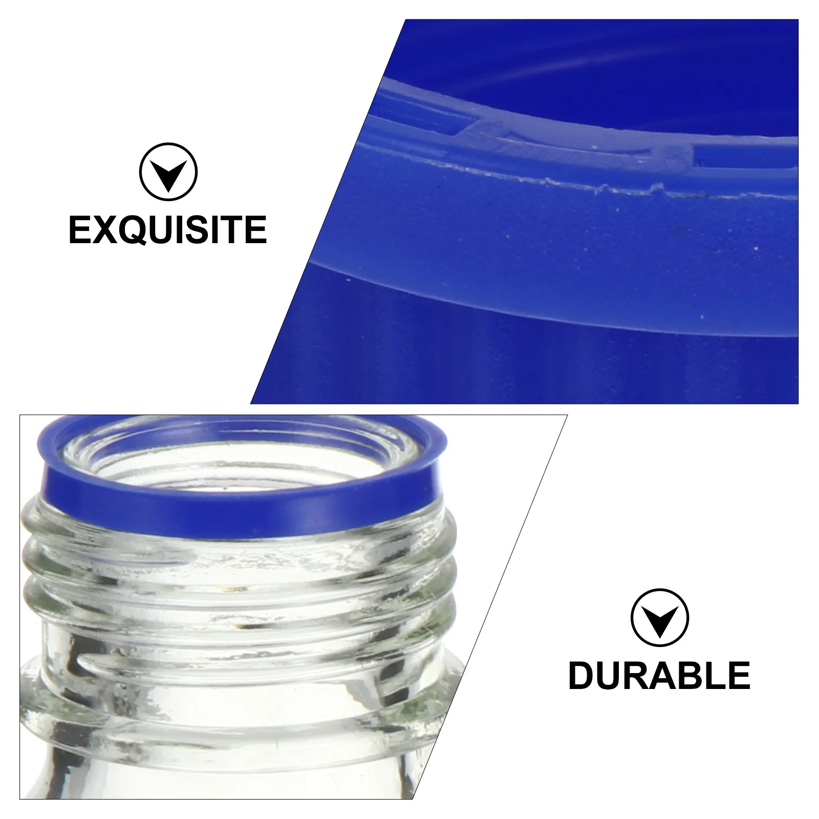 2 Pcs Graduated Reagent Bottle With Blue Cap For Chemical Glass Sample Storage Bottle Solid Base Transparent 500Ml Lab Bottle