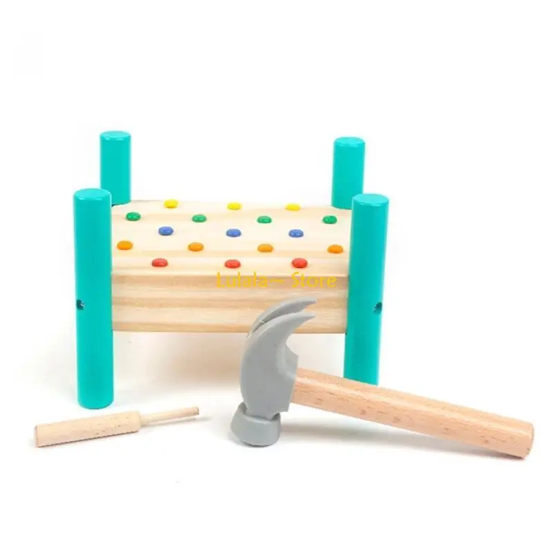 Y4QA 베이비 해머 히트 장난감 생활 기술 어린이를위한 조기 교육 강도 훈련