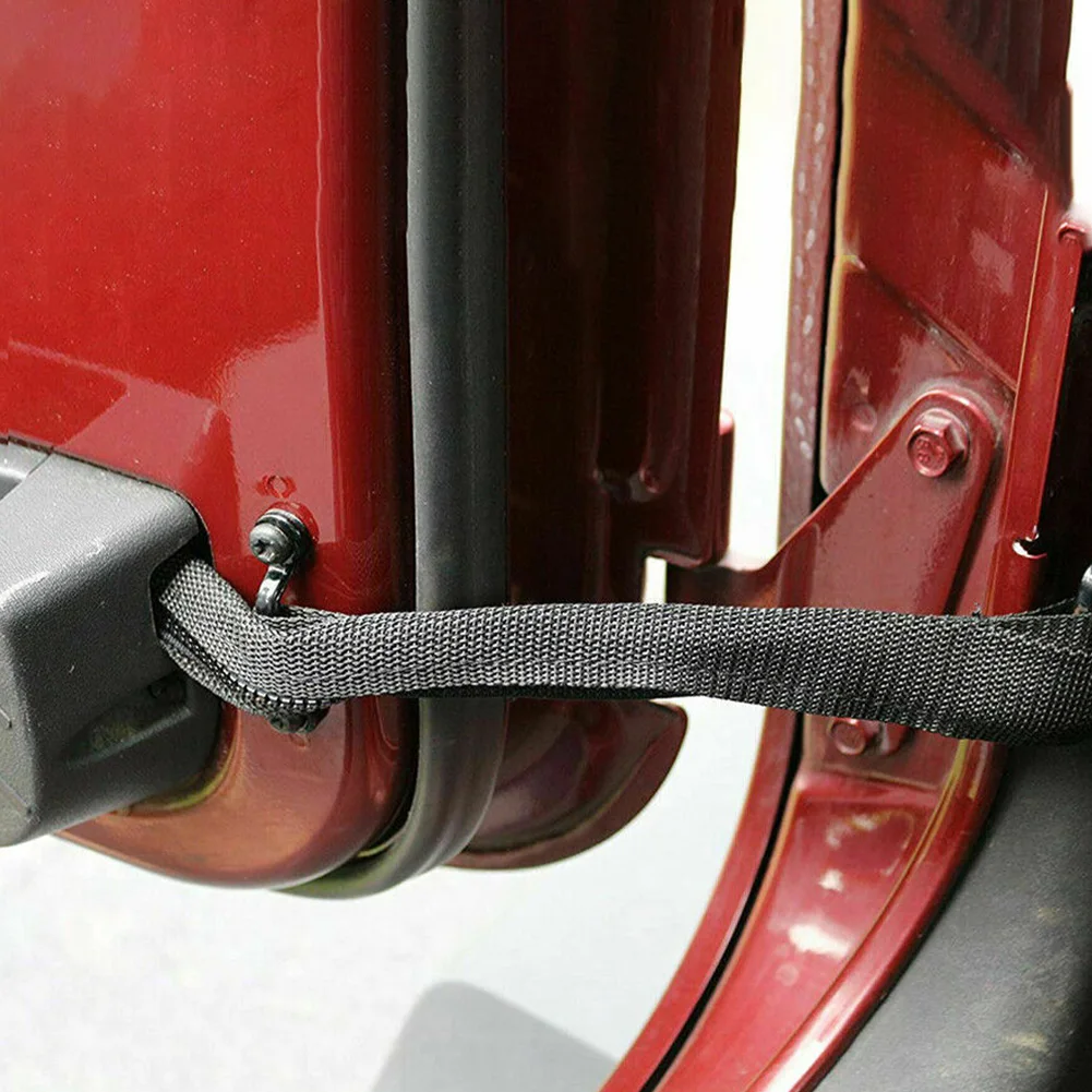 Sangles de limitation de porte noires, fil de protection SFP pour Jeep Wrangler JK 2007-17, pièces de modification, protection SFP, 2 pièces