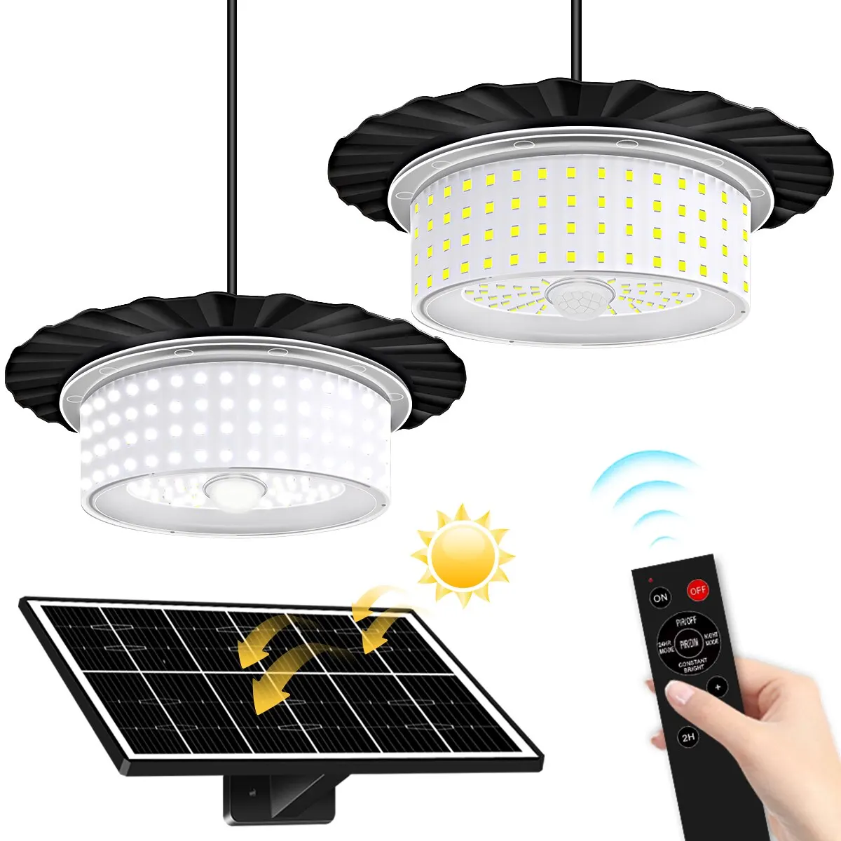 

Nice 1pcs Portable Solar Pendant Light Indoor Outdoor 360°Glow 244LED Waterproof Solar Light For Shed Camping Gazebo With 5 Mode