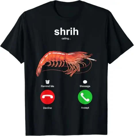 Shrih Calling Smoking Shrimp Lustiges Meeresfrüchte-Meme-T-Shirt Y2k Meeresfrüchte-Liebhaber, Krebstier-Fans Persönlichkeits-Sarkasmus-Sprücher-T-Shirt – Detail 15