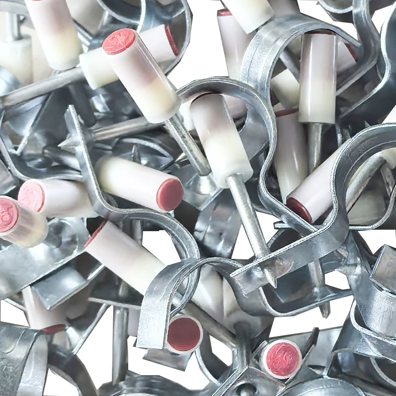 200/100/50PCS Pipe Clamp Nails Pneumatic Fire Nail Gun Water Pipe Fixed Peg Nail 16mm/20mm/25mm Diameter 7.3mm For Mini Nail Gun