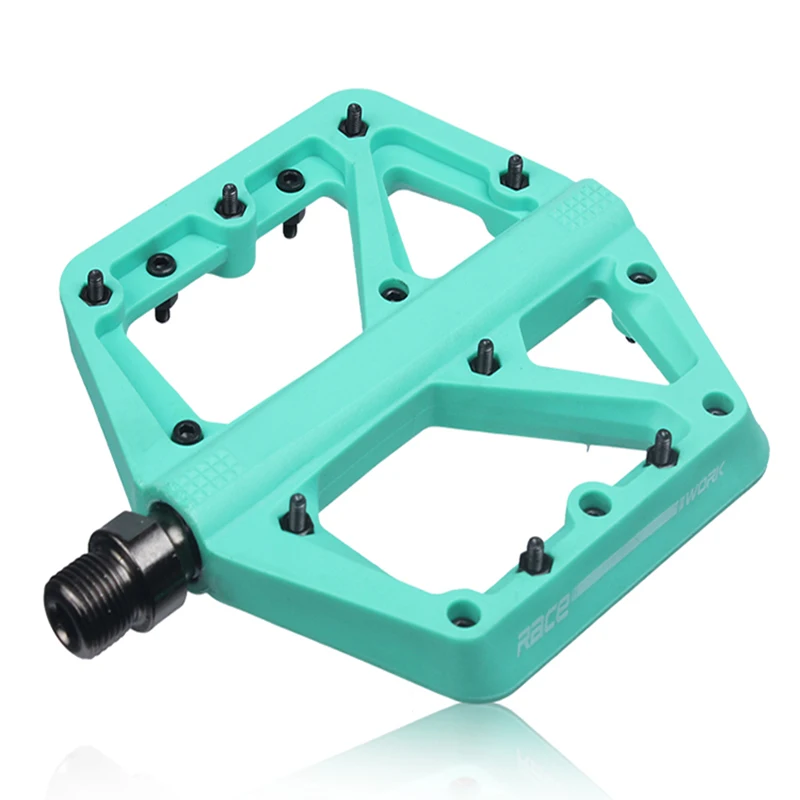 RACEWORK Mtb Pedals Flat Nylon Pedal For Bicycle Platform Bearing Footrest Speed Ultralight Vtt Crankbrothers Mountain Bike