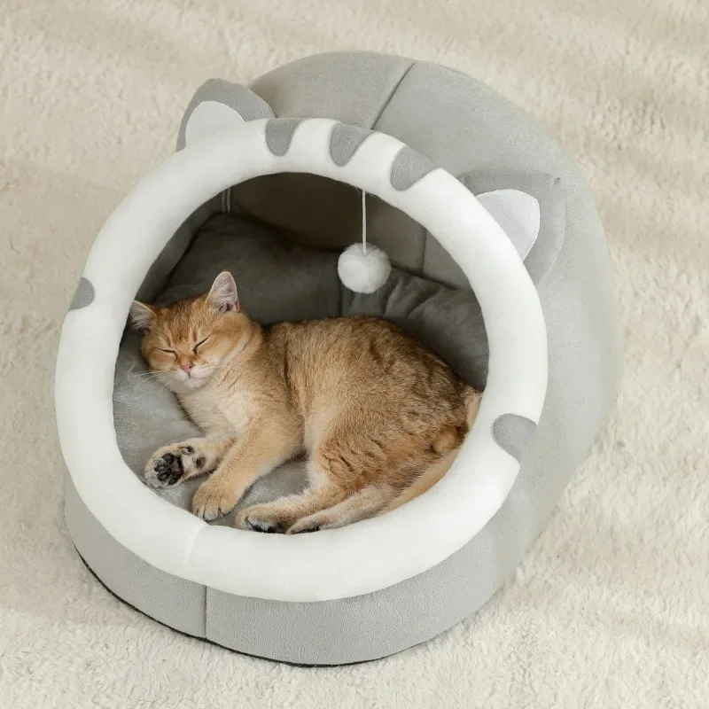 new enclosed nest Removable wash warm comfortable Round winter pet bed