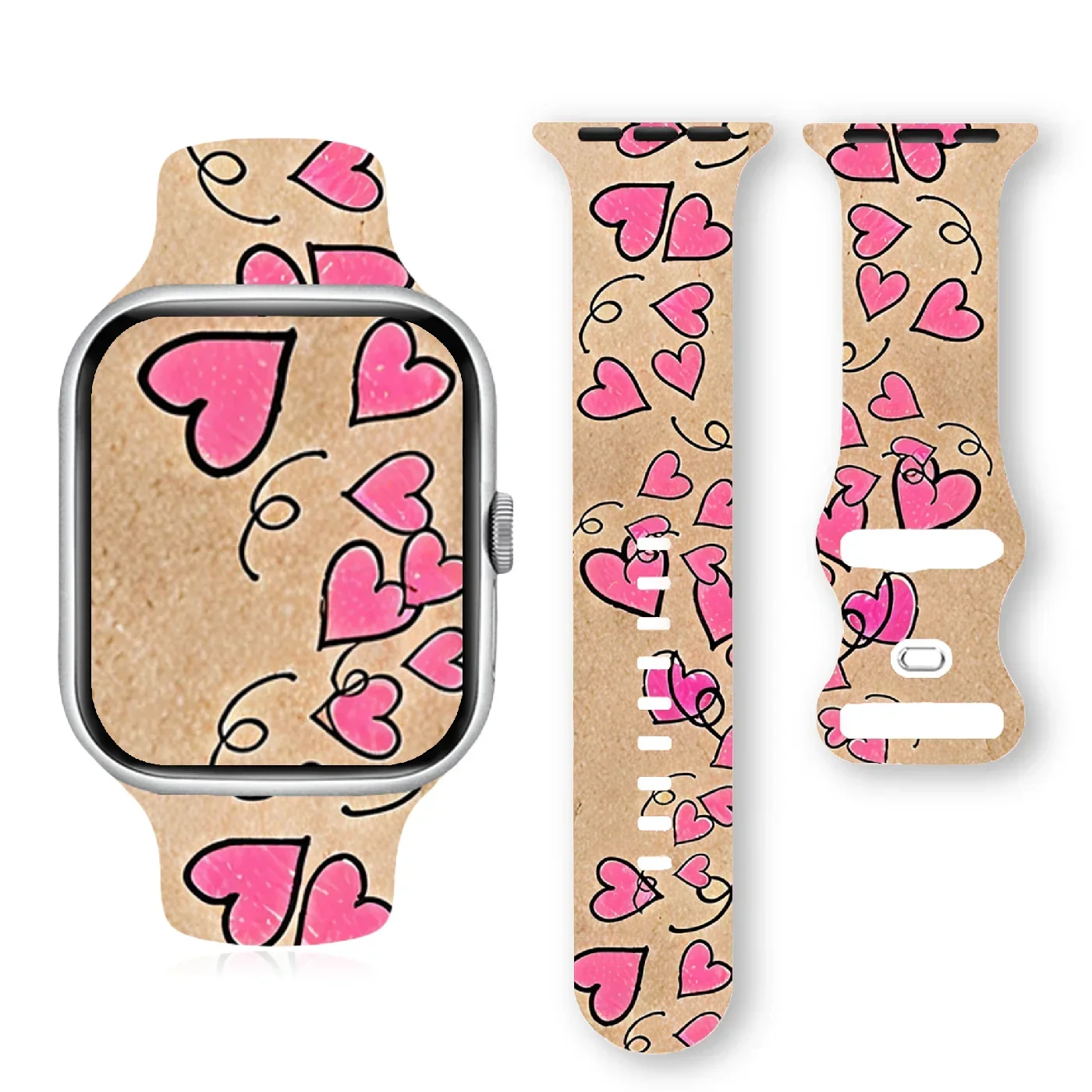 Rainbow Fashion Macaron Silicone Band for Apple Watch10 9 8 7 6 5 Ultra SE Size 38 40 41 42 44 45 49mm Suitable for All iWatch