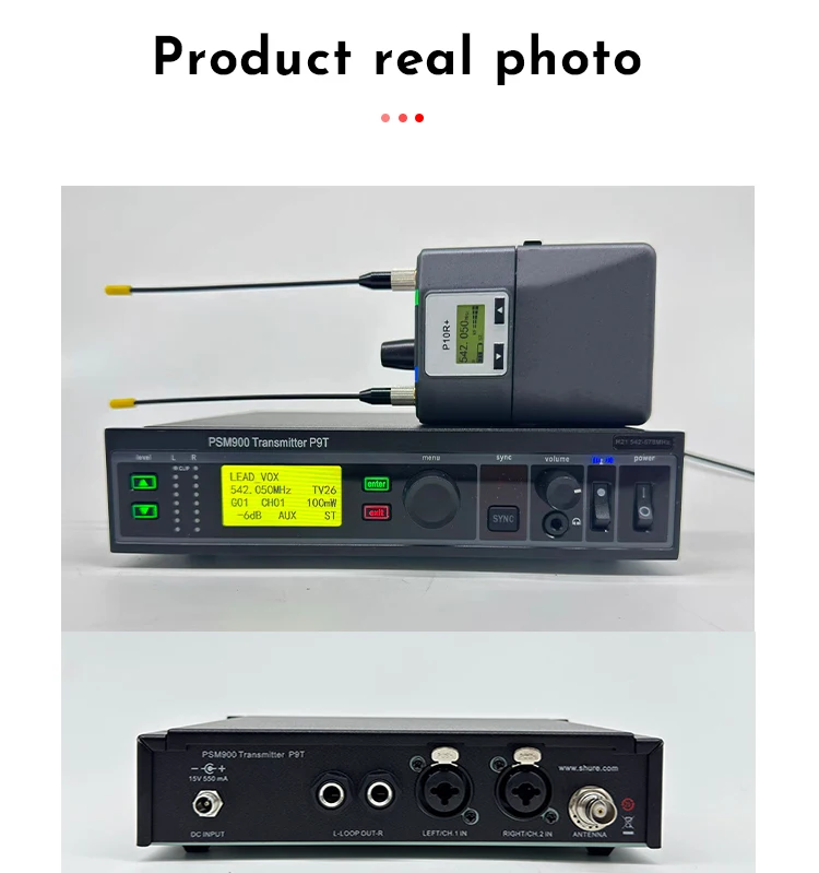 PSM900 In-Ear-Überwachungssystem P9T Sender P10R Empfänger Bühnenaufzeichnung Studio Stereo Wireless Monitoring System542-578MHz – Detail 9