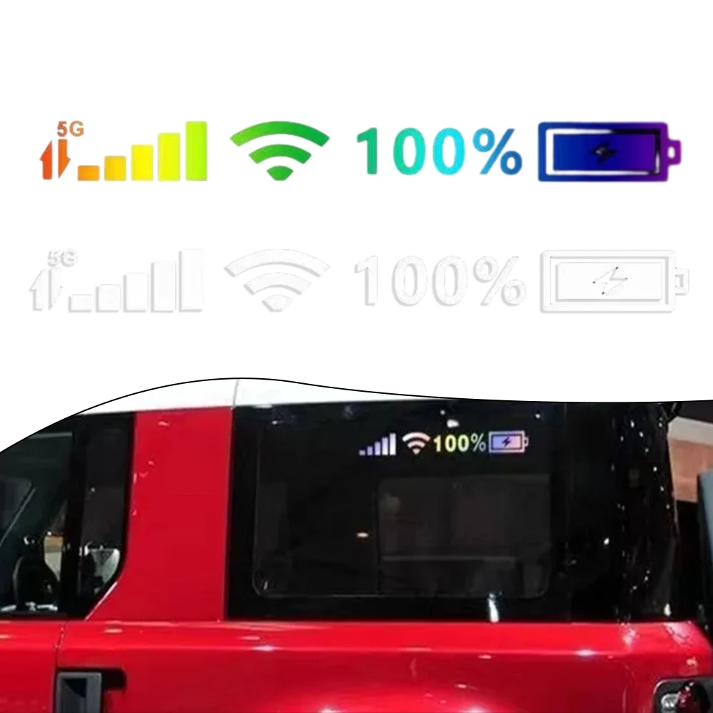 5G Battery Signal Power Themed Reflective Sticker For Car Windshield PET Based Die Cut Decal For Automotive Use