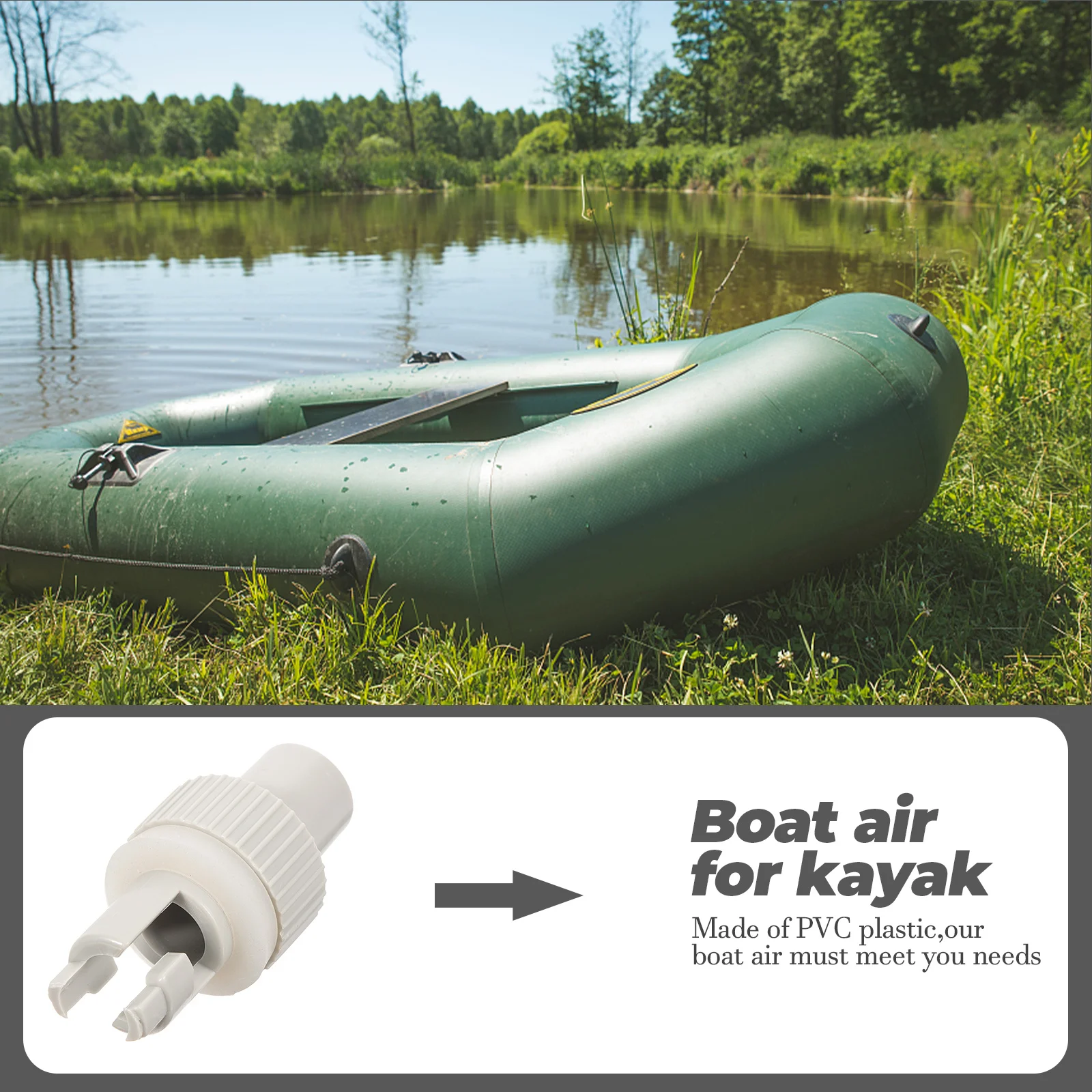 

3Pcs Boat Air Valve PVC Plastic Durable Inflatable Adaptor Kayak Canoe Pump Adapter White Pump Adapter Boat Air Valve