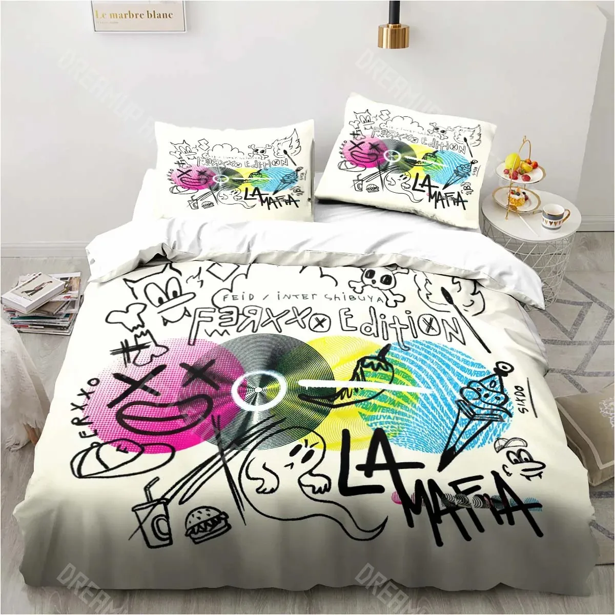 3D Printed Feid Ferxxo Rapper Bedding Set for Boys Girls Duvet Cover Pillowcase Twin Queen King Full Single Double Sizes