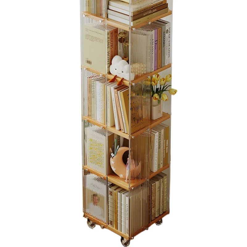 Zc360 Degrees Rotating Bookshelf Children's Picture Book Storage Rack Floor Storage Rack Student Small Bookcase