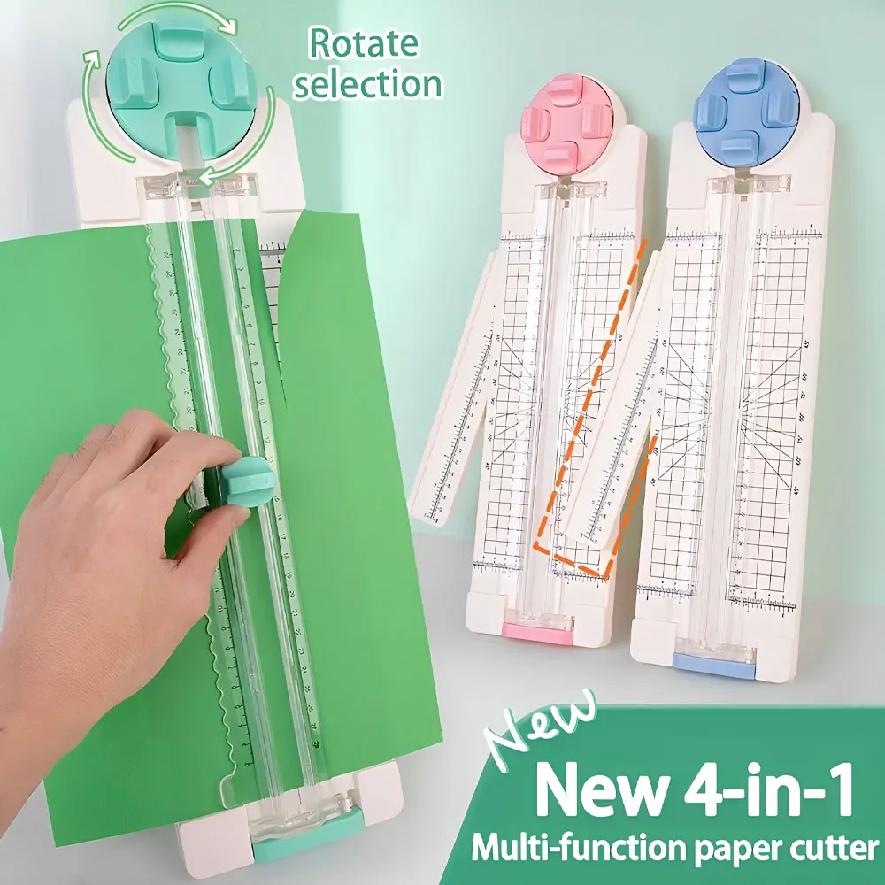 

4-in-1 Large Paper Cutter Portable Paper Trimmer Multi-functional Paper Cutter Suitable for Daily Office and Handmade DIY