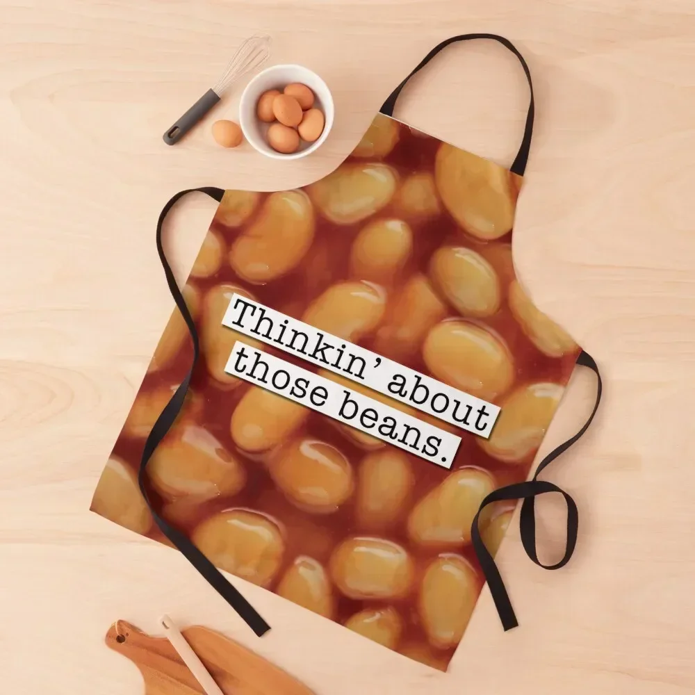 

Thinkin about those beans Apron Chef Uniform Woman men's barbecue Kitchenware For Girl Apron