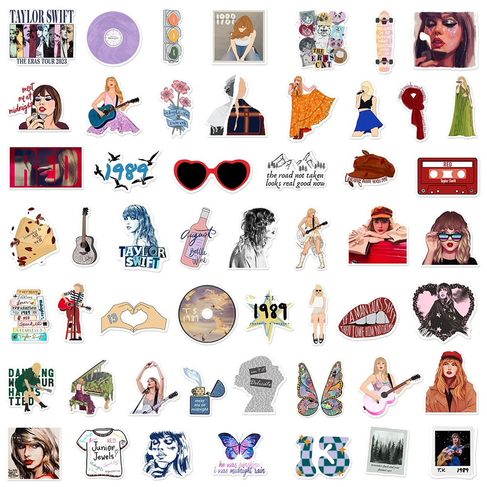 50/100PCS TTPD Album Singer Graffiti Stickers Skateboard Phone Water Bottle Notebook Fridge Wardrobe Cup DIY Decoration Toy Gift