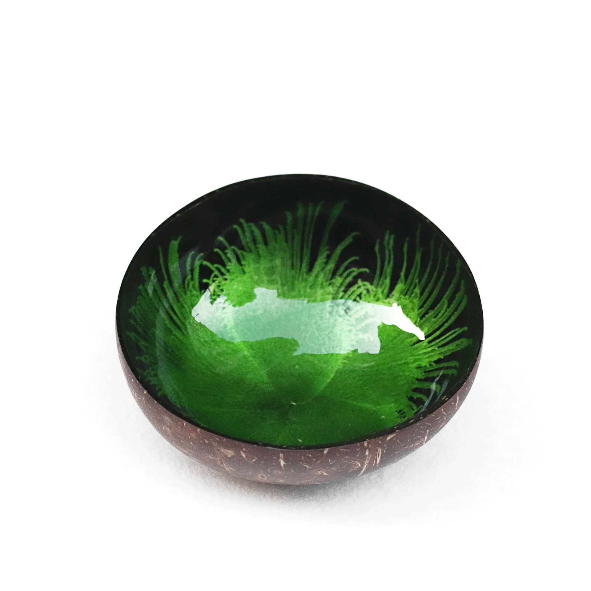 Natural Superior Coconut Bowl Splash Ink Coconut Shell Candy Storage Bowl Container Desk Ornament Creative Handicraft Decoration