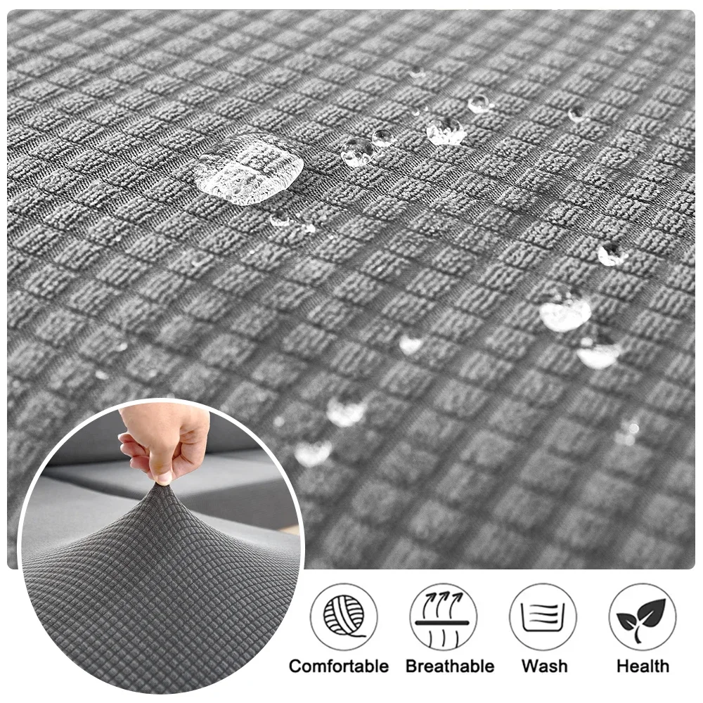 Waterproof Jacquard Sofa Seat Cushion Cover for Living Room Kids Furniture Protector Polar Fleece Stretch Sofa Covers Removable