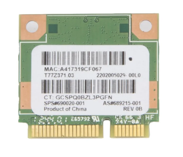 

For Ralink RT3290LE RT3290 802.11b/g/n Half Mini PCI-E Card WiFi Bluetooth Wirelesss Card For HP SPS 690020-001