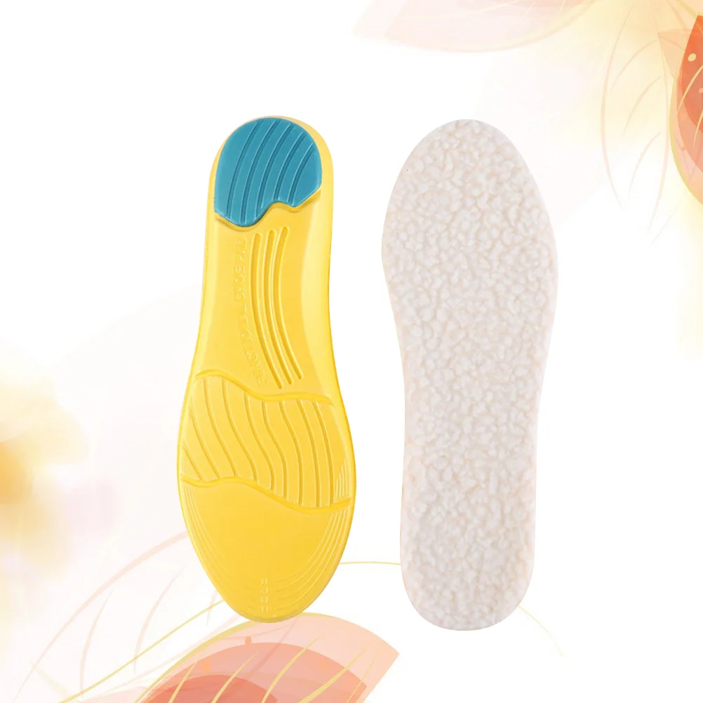 

Insoles for Women's Boots Wool Felt Inserts Thermal Socks Foot Care Shoe Cushions Warm Athletic Pads Reduce Stress Lower