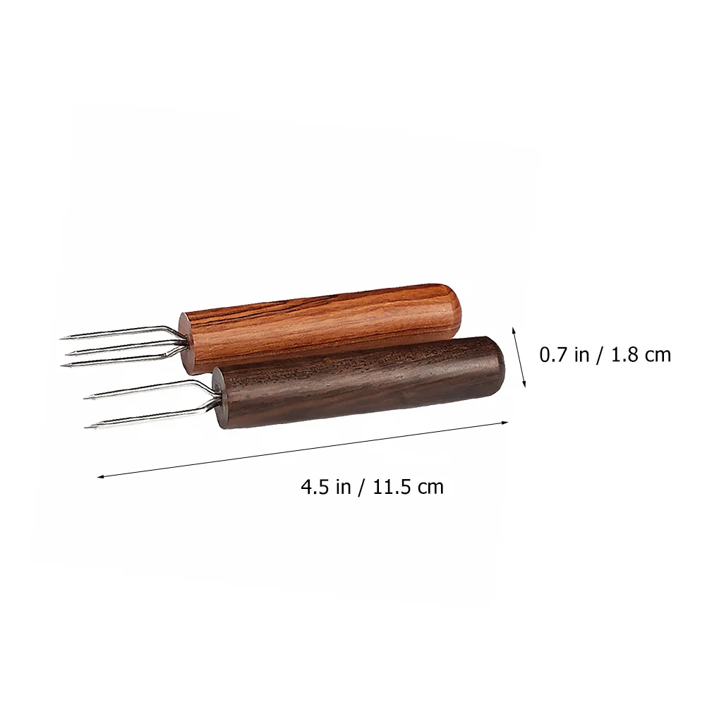 2 Pcs Extension Needle Tools Moxa Warm Prolong Durable Prong Sausage Pricker Portable Moxibustion Fork