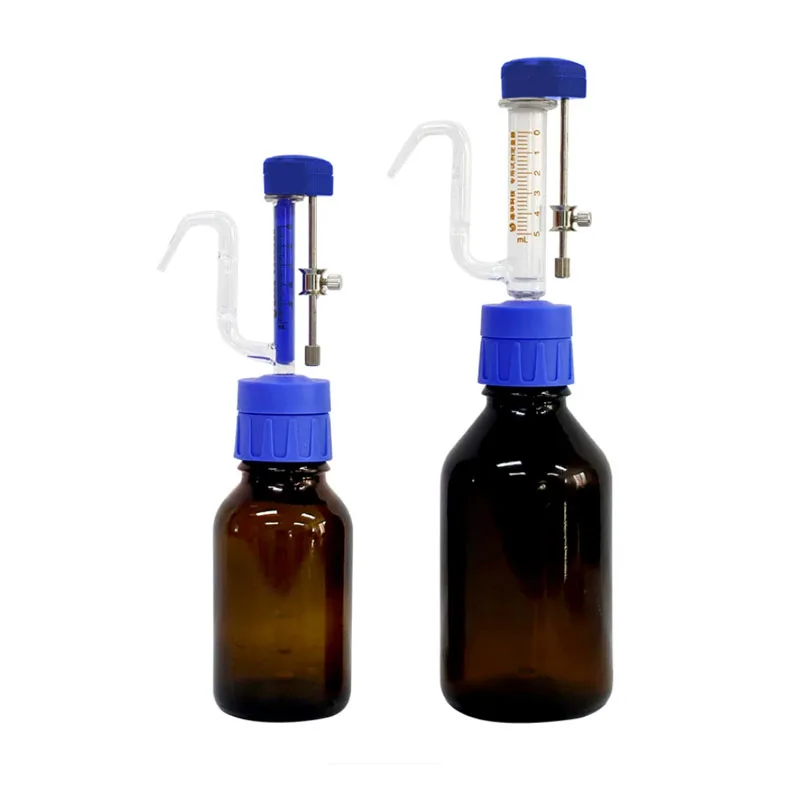 Glass micro-adjusting liquid dispenser, 1ml/5ml, all-glass laboratory pipette, suitable for chemical laboratory supplies.