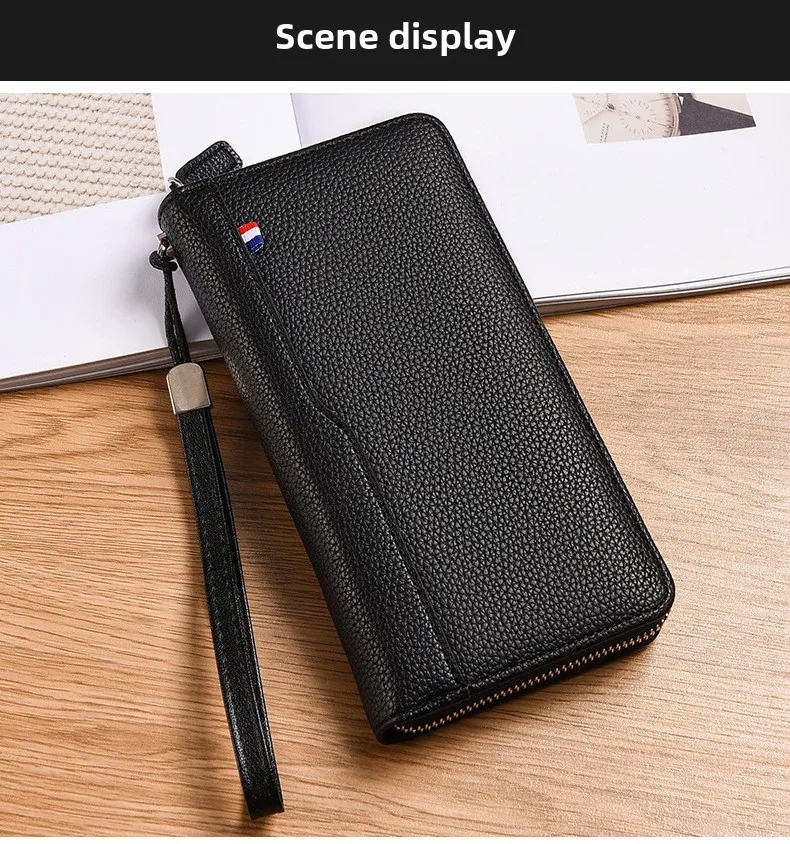 Mode männer Brieftasche Lange Zip Karte Halter Business Casual Geldbörse Für Jugend Koreanischen Stil Multi-Tasche Schlanke Handtasche – Detail 15