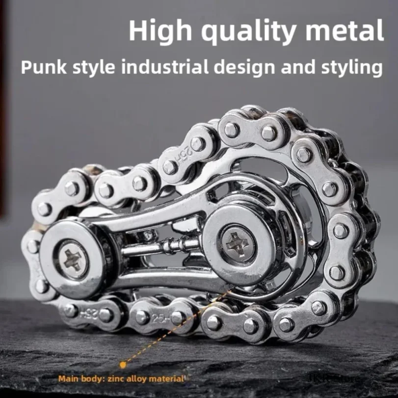 Sprocket Flywheel Flywheel Flying Top Flying Disk Anti-Anxiety Ornaments Metal Bicycle Chain EDC Rotating Flying Disk Adult Toy