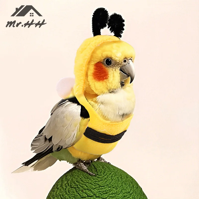 Grappige Bee Bird Hoodie Kleding Leuke Winter Warme Zachte Vogel Rollenspel Kleding Papegaai Butch Bee Kleding Huisdier Accessoires