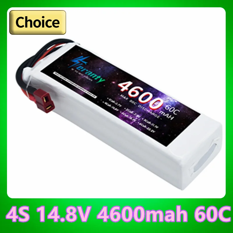 

TERANTY 4S Lithium Polymer Battery 14.8V 4600mAh Lipo Battery 60C RC Car Drone Racing Hobby Rechargeable Quadrotor Accessories