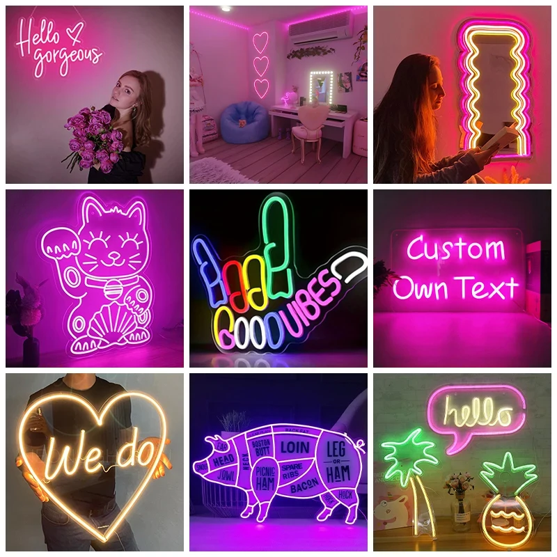 Custom Neon Signs Led Light Sign DIY Letters Extra Large Led Neon Wall Sign XL for Wedding Birthday Party Bar Drop Shopping