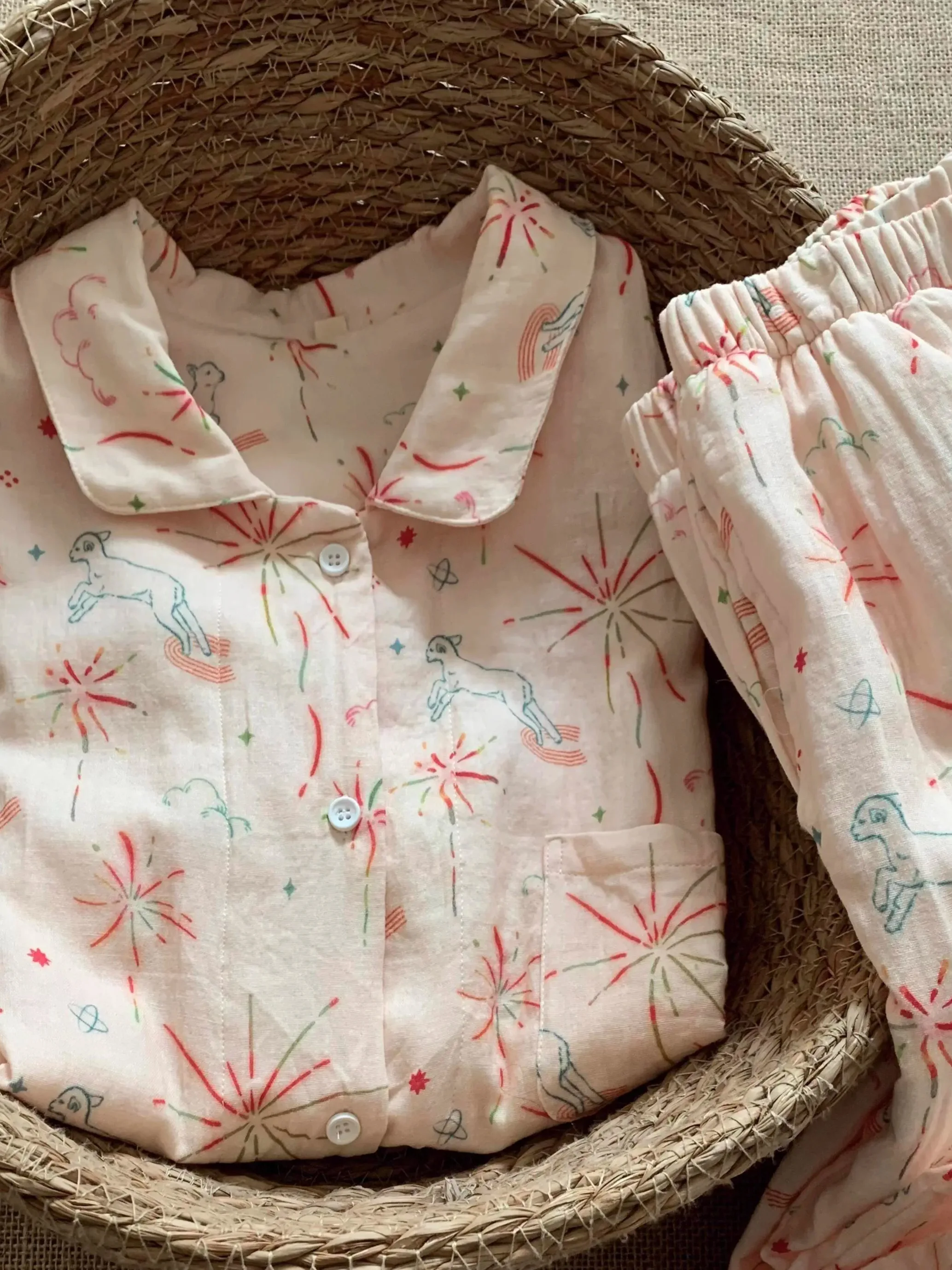 pure-cotton-bubble-sheep-sleepwear-women's-summer-long-sleeve-double-layered-home-clothes-comfortable-soft-cotton-pajamas