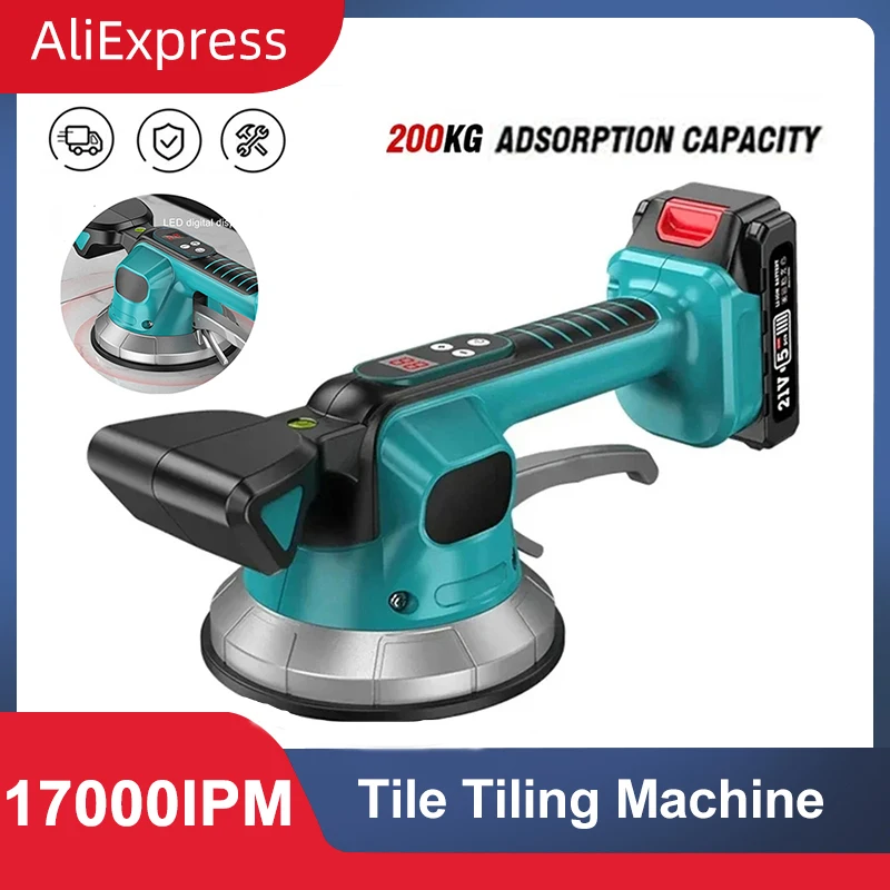 200KG Tile Tiling Machine 10 Gears Electric Wall Floor Tile Laying Vibrating Tool Tile Paving Device For Makita 18V Battery