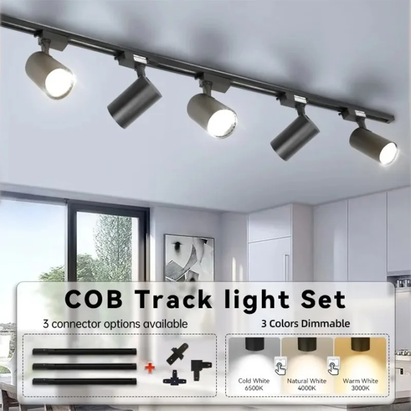 dimmable led rail lighting grupo cob track lighting loja e luminarias de cozinha 12 w 20 w 30 w 40w 220v 01