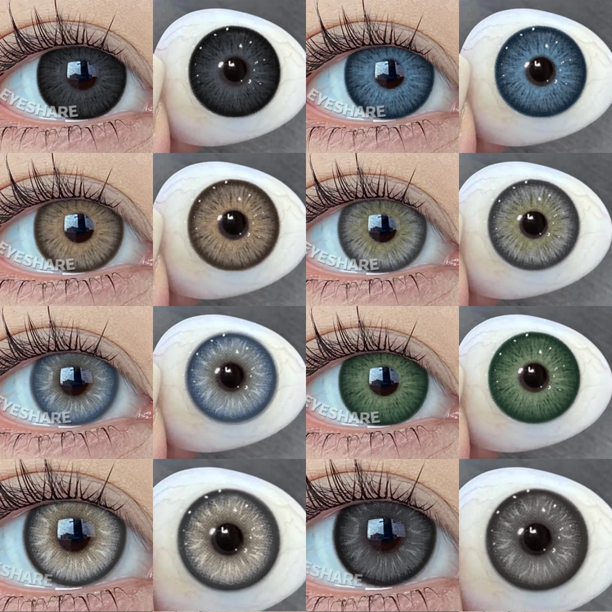 EYESHARE Neue farbige Kontaktlinsen für Augen, blaues Augenkontakt, braun, hochwertiger kosmetischer Kontakt, jährliche graue Pupillen-Augenlinsen