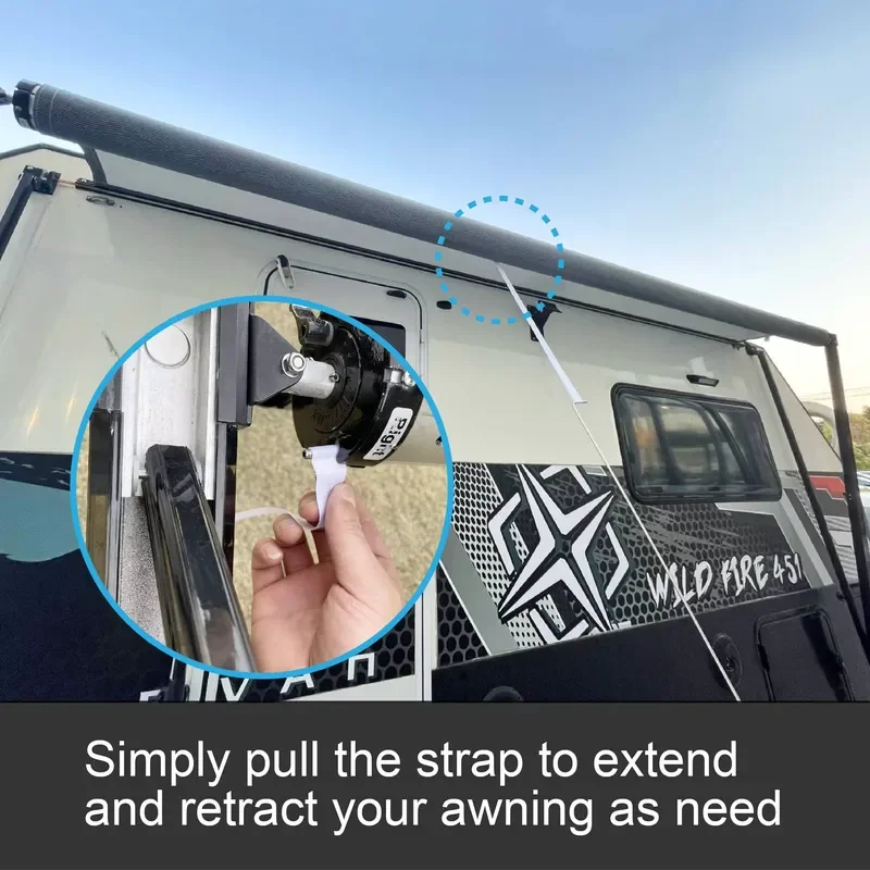 Toldo Económico de Control Manual Awnlux para Camping y Caravana para Uso en Exteriores