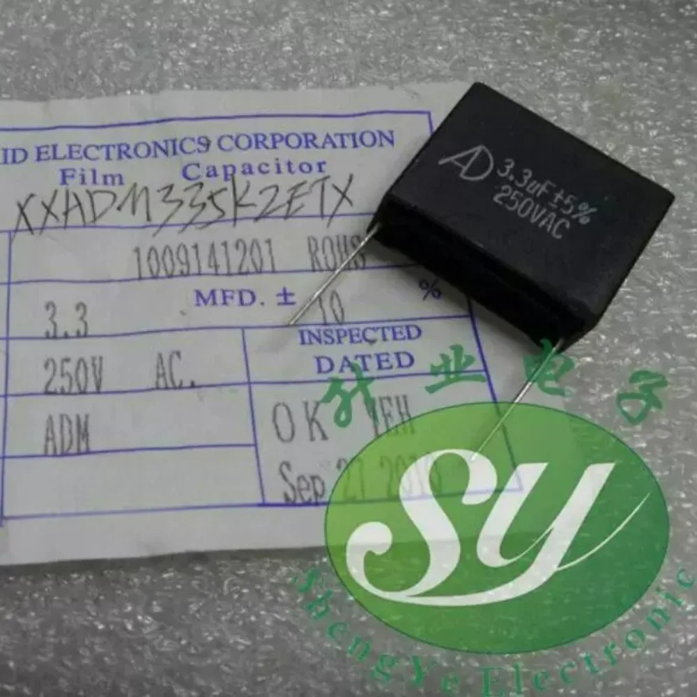 1PCS ADM Series 3.3uf 250vAC 3u3 335 K 10% Brand New 28mm Film Capacitor Suitable for Fans, Air Conditioners ADM335K2ETX0