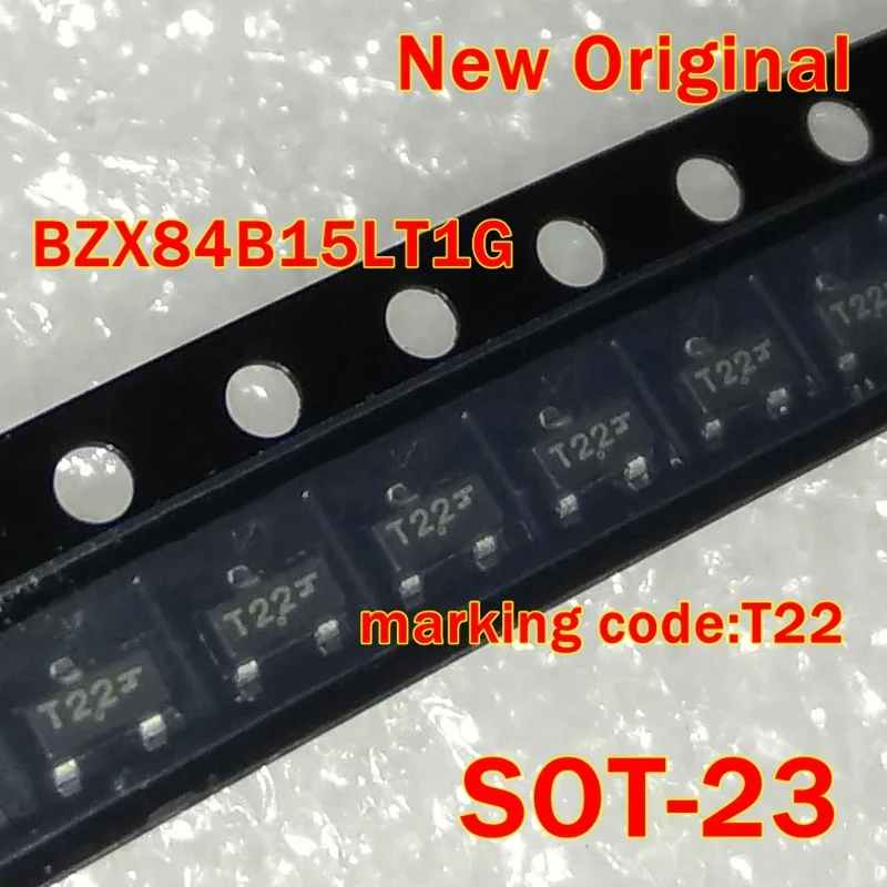 10Pcs to 500Pcs Bzx84B15Lt1G Bzx84B15Lt1 Sot-23 New Original Marking Code:T22 Zener Voltage Regulators 15V