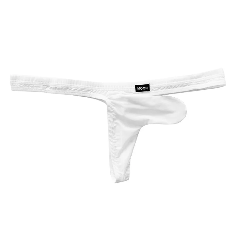 Sexy Men's Low Waist Thong Underwear Ultra Thin Breathable Elephant Nose Separated Comfortable Briefs