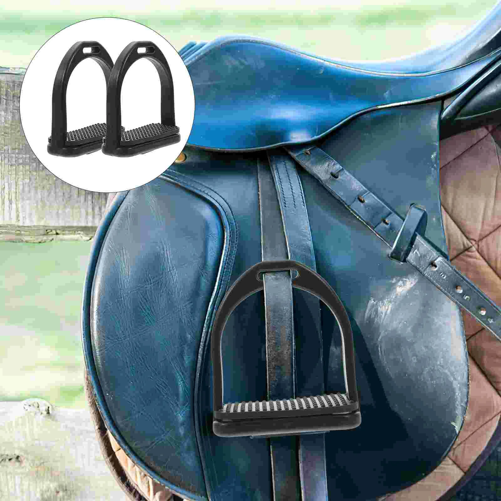 2 Pcs Western Style Horse Pedal Child Saddle Equestrian Apparel See Horsemanship Nonslip Stirrups