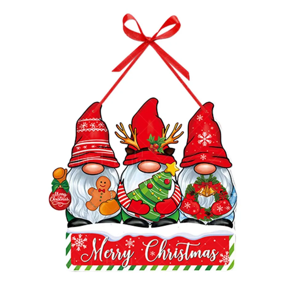 Merry Christmas Door Hanging Oranments Xmas Tree Santa Claus Reindeer Paperboard Ornaments Christmas New Year Decoration