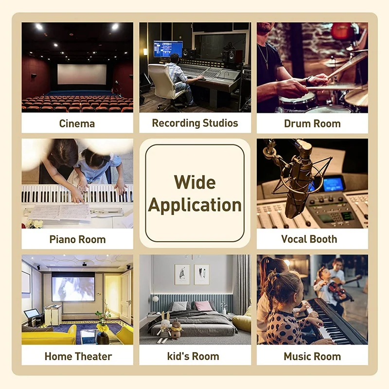 36 Pack 9.8X 9.8X 2 Inch Sound Proof Foam Sound Absorbing Panel For Wall,Studio, Home And Office